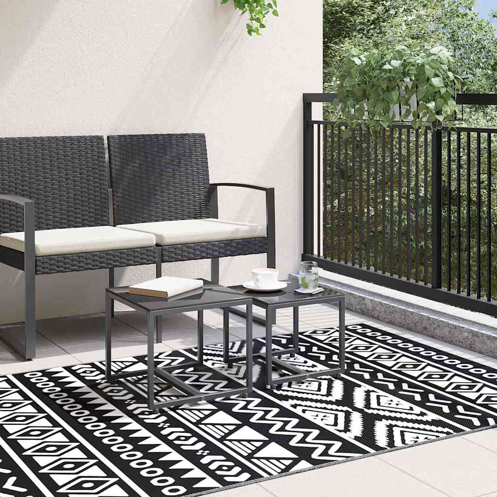 Outdoor-Teppich ARAKIL Schwarz 120x180 cm PP