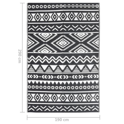 Outdoor-Teppich ARAKIL Schwarz 190x290 cm PP
