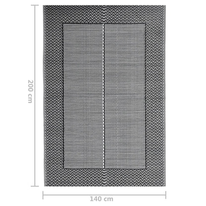 Outdoor-Teppich ARAKIL Schwarz 140x200 cm PP