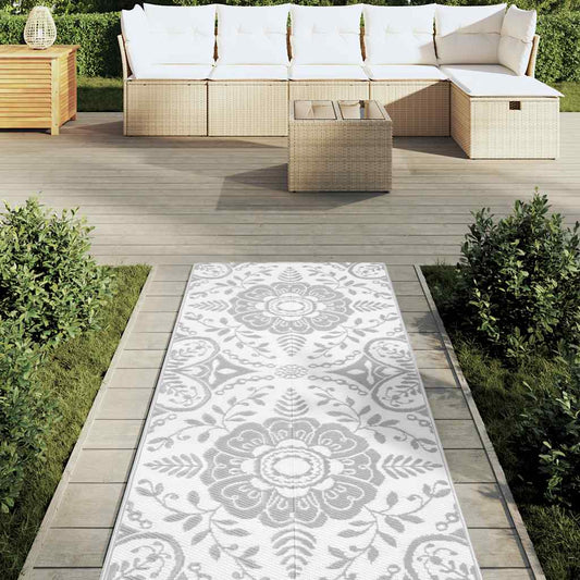 Outdoor-Teppich ARAKIL Hellgrau 80x250 cm PP