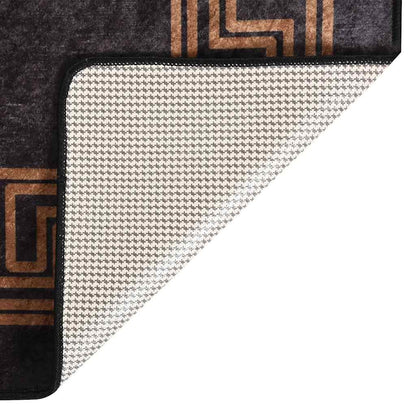Teppich Waschbar Schwarz und Golden 160x230 cm Rutschfest