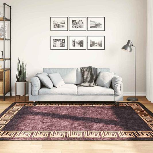 Teppich Waschbar Schwarz und Golden 160x230 cm Rutschfest