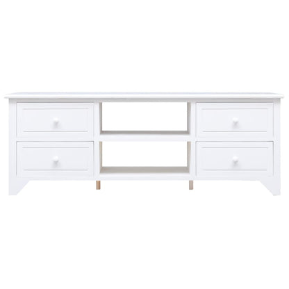 TV-Schrank Weiß 108x30x40 cm Massivholz Paulownia