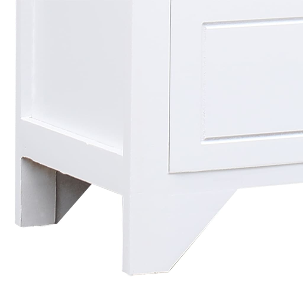 TV-Schrank Weiß 108x30x40 cm Massivholz Paulownia