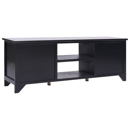 TV-skab Sort 108x30x40 cm Massivt Træ Paulownia