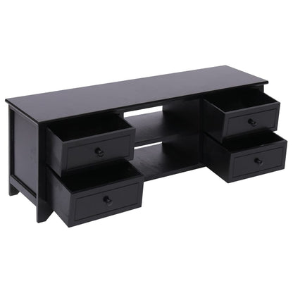 TV-skab Sort 108x30x40 cm Massivt Træ Paulownia