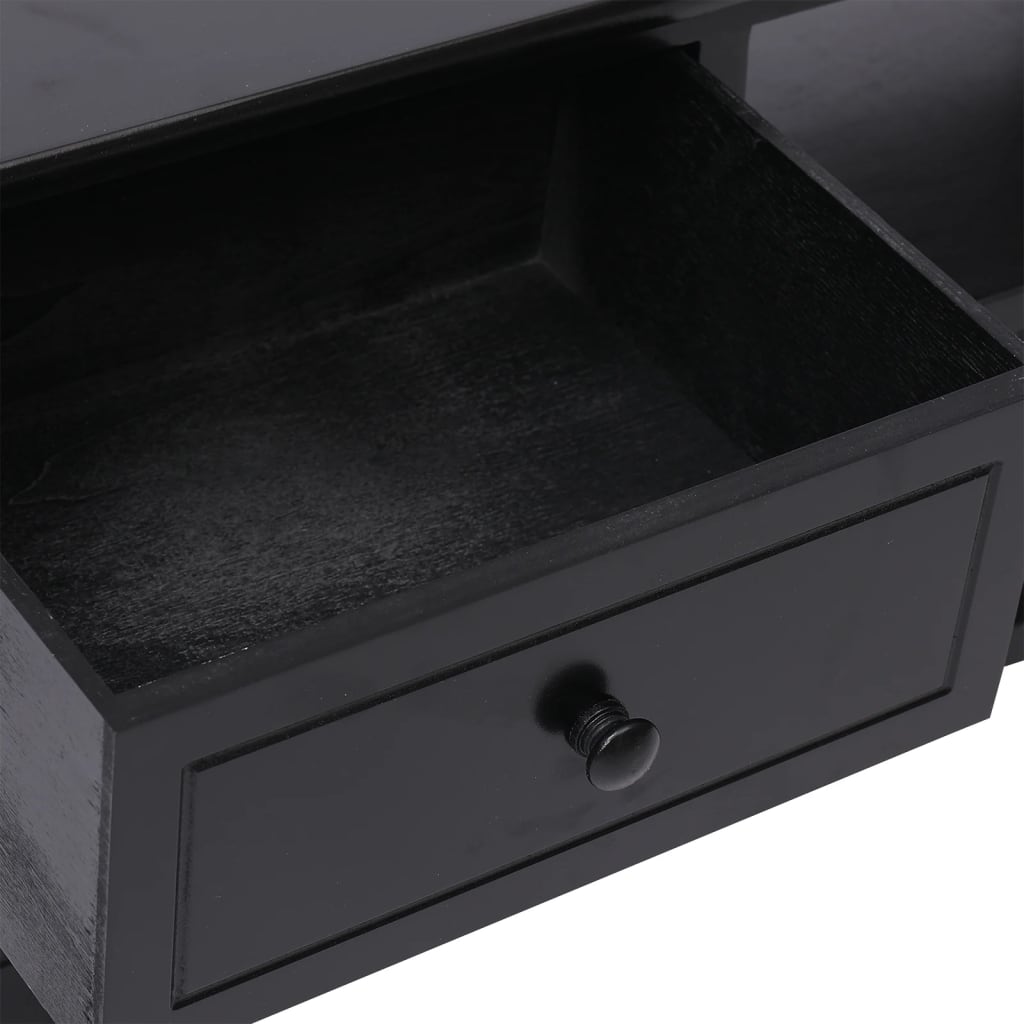TV-skab Sort 108x30x40 cm Massivt Træ Paulownia