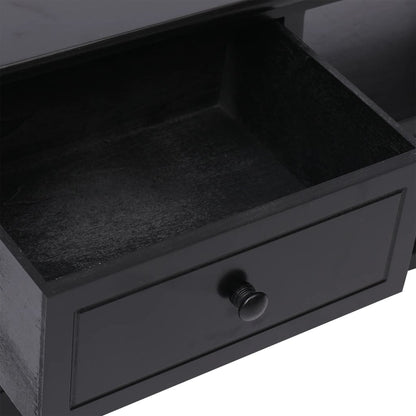 TV-skab Sort 108x30x40 cm Massivt Træ Paulownia