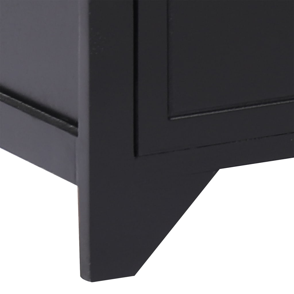 TV-skab Sort 108x30x40 cm Massivt Træ Paulownia