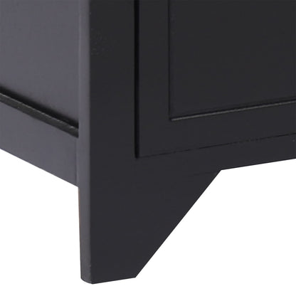 TV-skab Sort 108x30x40 cm Massivt Træ Paulownia