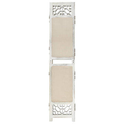 4-delt Room Divider Creme 140x165 cm Stof