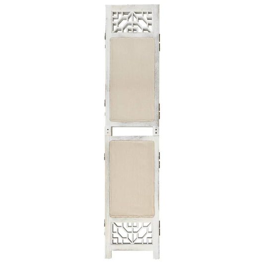 4-delt Room Divider Creme 140x165 cm Stof