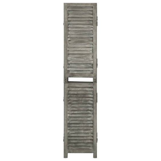 6 dele Rumdeler Grå 214x166 cm Massivt Træ