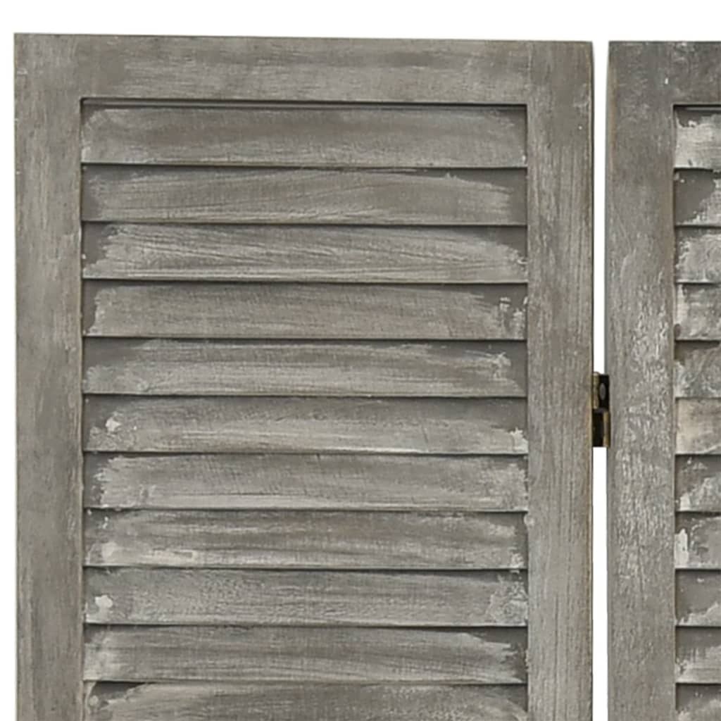 6 dele Rumdeler Grå 214x166 cm Massivt Træ