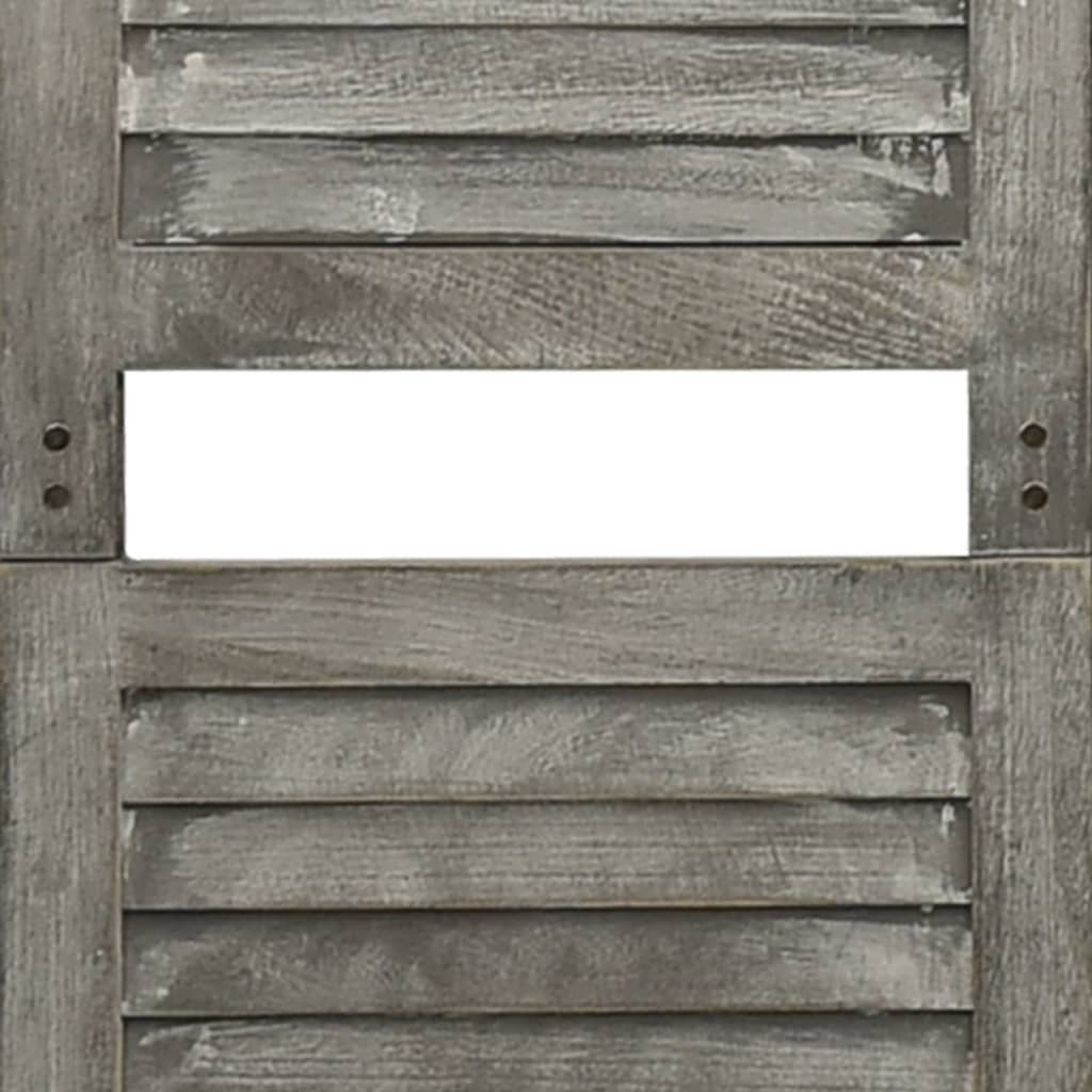 6 dele Rumdeler Grå 214x166 cm Massivt Træ