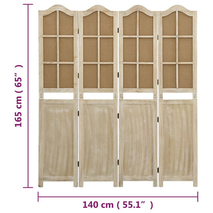 4-delt Rumdeler Brun 140x165 cm Stof