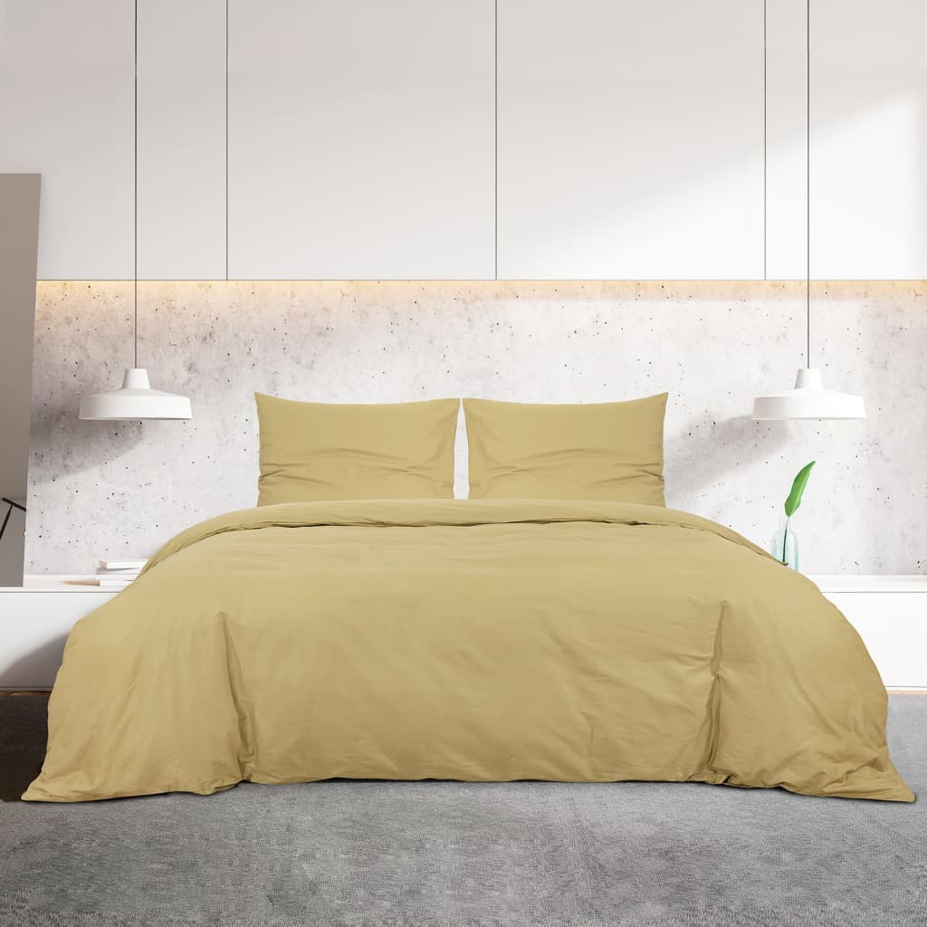 Sengesæt Taupe 200x220 cm Lys Microfiber