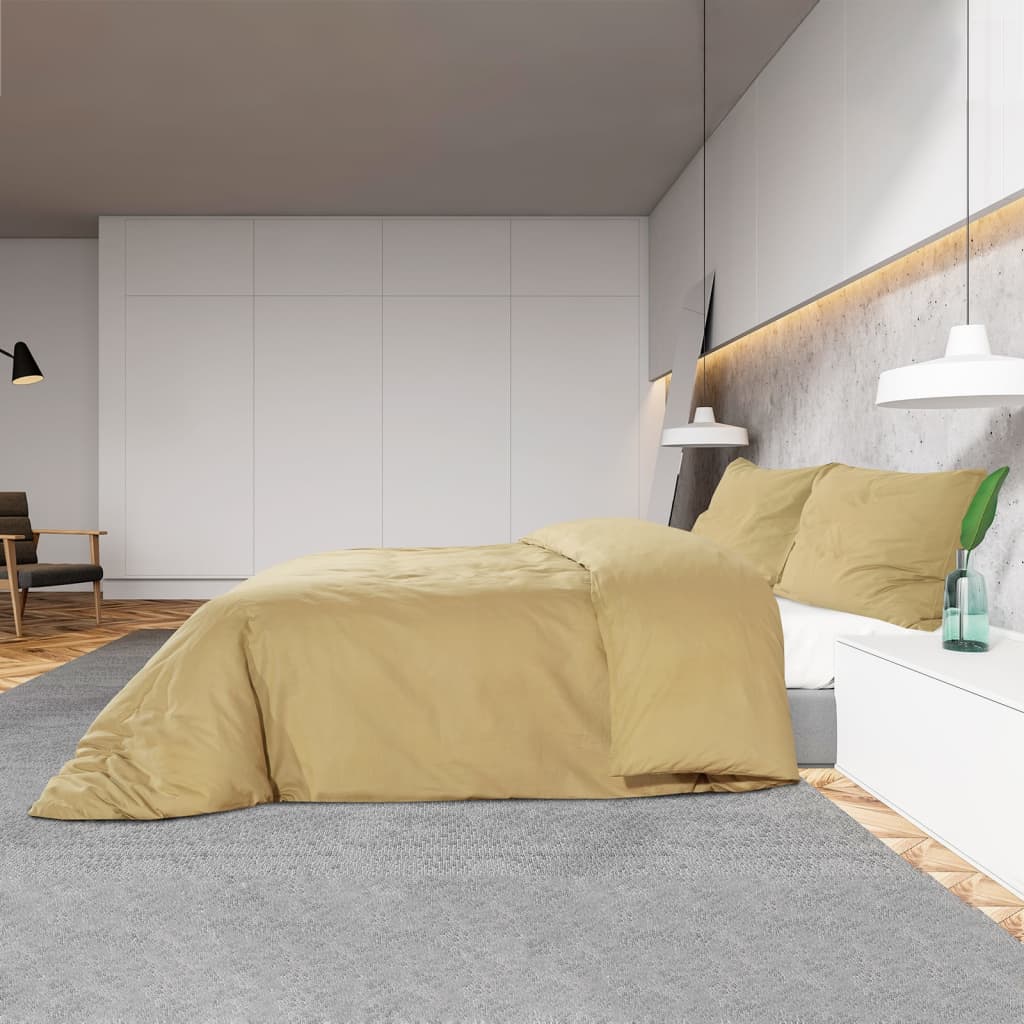 Sengesæt Taupe 200x220 cm Lys Microfiber