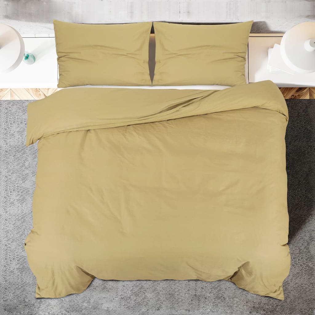Sengesæt Taupe 200x220 cm Lys Microfiber