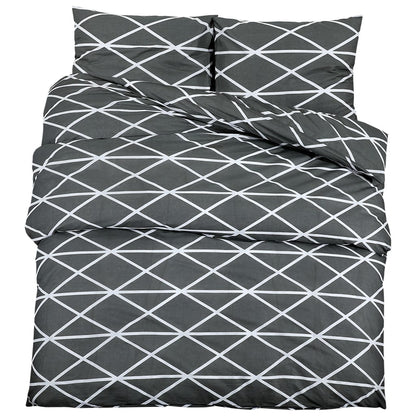 Bettwäsche-Set Grau 240x220 cm Baumwolle
