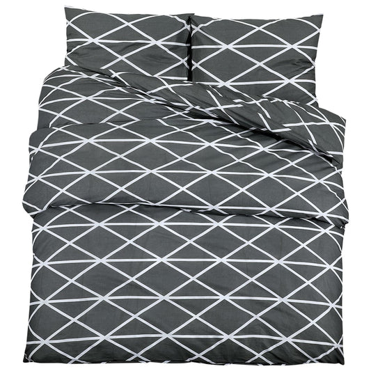 Bettwäsche-Set Grau 200x220 cm Baumwolle