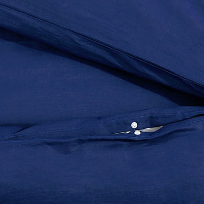 Bettwäsche-Set Marineblau 200x220 cm Baumwolle