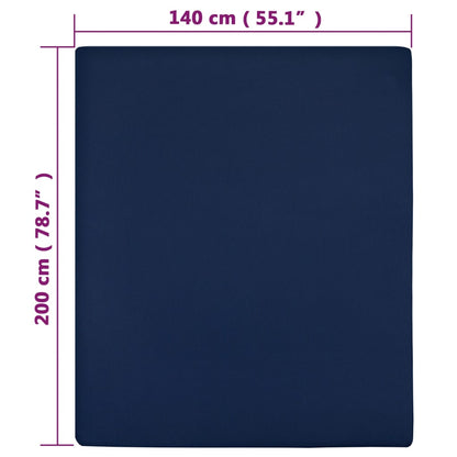 Spannbettlaken Jersey Marineblau 140x200 cm Baumwolle