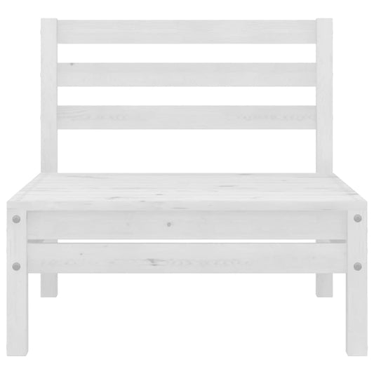 Garten-Mittelsofa Weiß Massivholz Kiefer