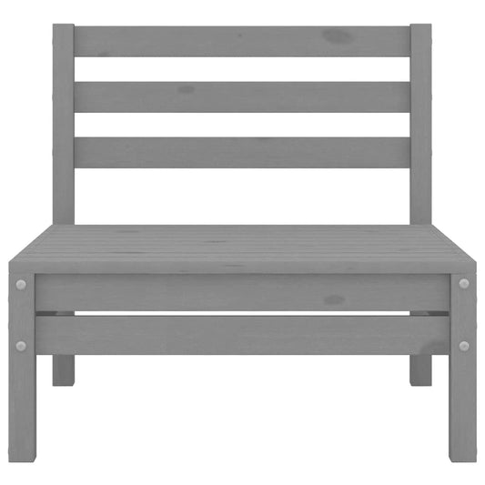 Garten-Mittelsofa Grau Massivholz Kiefer