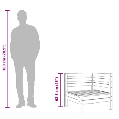 Garten-Ecksofas 2 Stk. Weiß Massivholz Kiefer