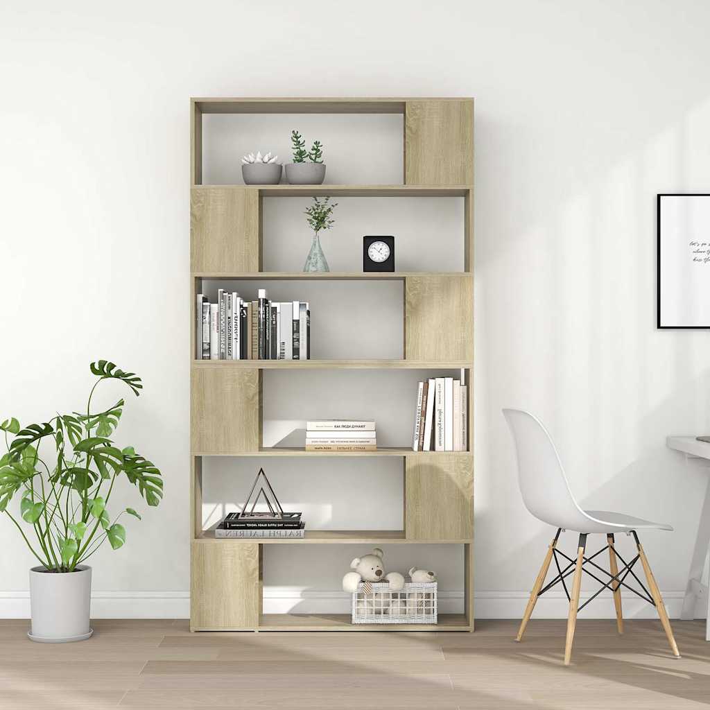 Bücherregal Raumteiler Sonoma-Eiche 100x24x188 cm