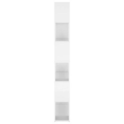 Bücherregal Raumteiler Hochglanz-Weiß 100x24x188 cm