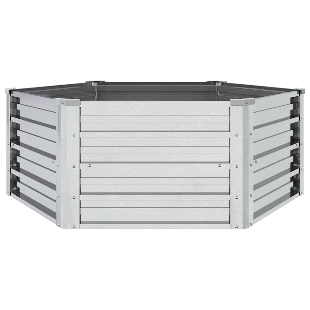 Garten-Hochbeet 129x45 cm Verzinkter Stahl Silber