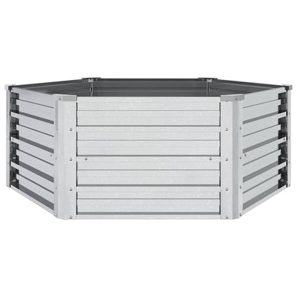 Garten-Hochbeet 129x45 cm Verzinkter Stahl Silber