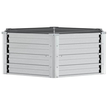 Garten-Hochbeet 129x45 cm Verzinkter Stahl Silber