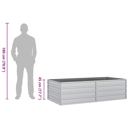 Garten-Hochbeet 160x80x45 cm Verzinkter Stahl Silber