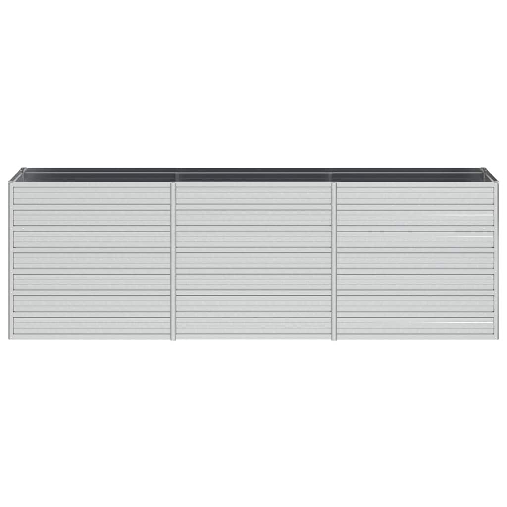 Garten-Hochbeet 240x40x77 cm Verzinkter Stahl Silbern