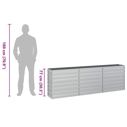 Garten-Hochbeet 240x40x77 cm Verzinkter Stahl Silbern