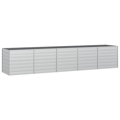 Garten-Hochbeet 400x80x77 cm Verzinkter Stahl Silber