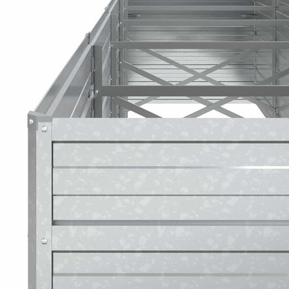 Garten-Hochbeet 400x80x77 cm Verzinkter Stahl Silber