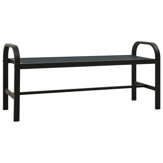 Gartenbank 124,5 cm Stahl und WPC Schwarz