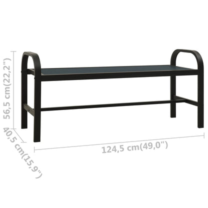 Gartenbank 124,5 cm Stahl und WPC Schwarz