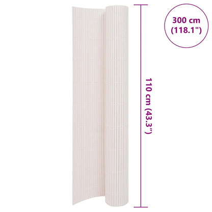 Gartenzaun Doppelseitig 110x300 cm Weiß