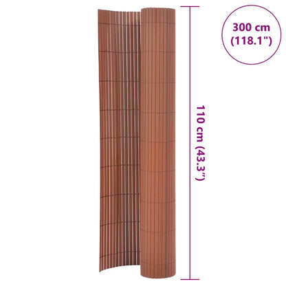 Gartenzaun Doppelseitig 110x300 cm Braun