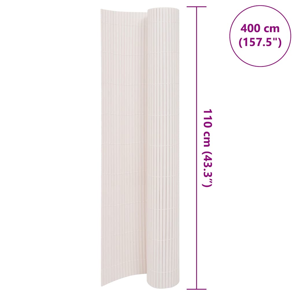 Gartenzaun Doppelseitig 110x400 cm Weiß