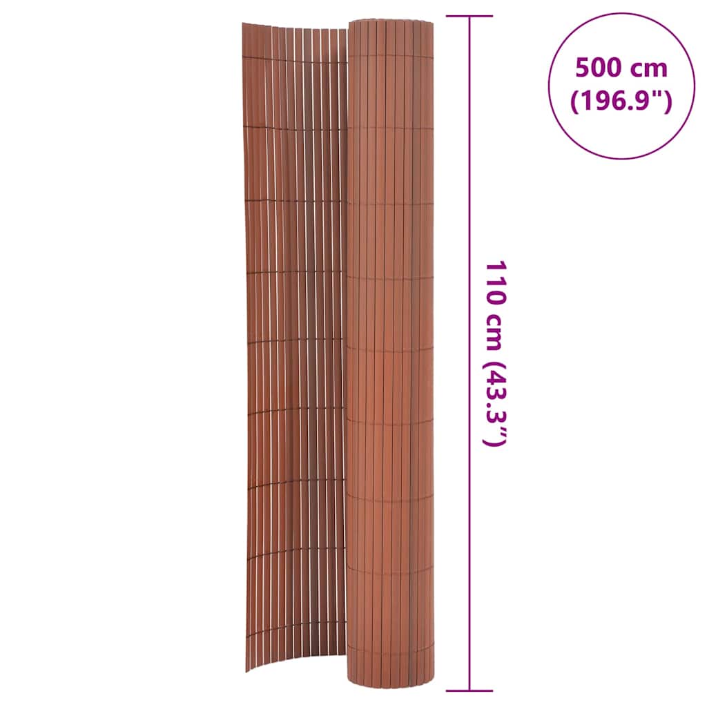 Gartenzaun Doppelseitig 110x500 cm Braun
