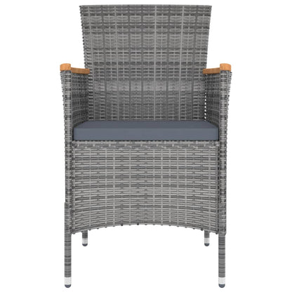 Garten-Essstühle 4 Stk. Poly Rattan Grau