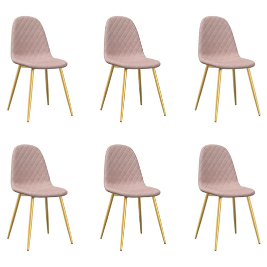 Esszimmerstühle 6 Stk. Rosa Samt