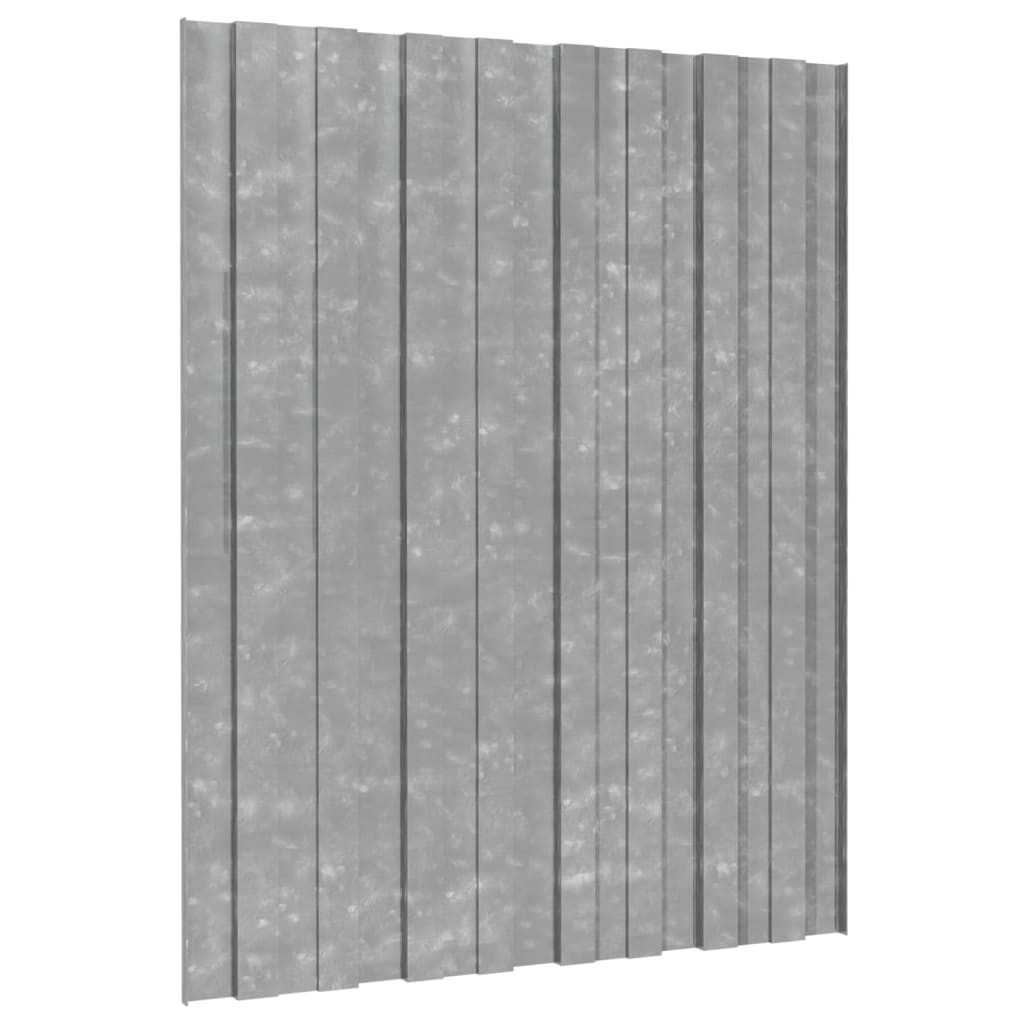 Dachpaneele 36 Stk. Verzinkter Stahl Silbern 60x45 cm