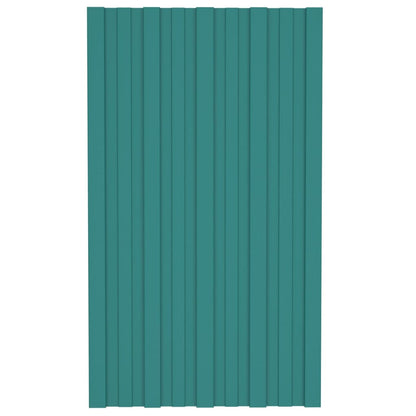 Dachpaneele 36 Stk. Verzinkter Stahl Grün 80x45 cm